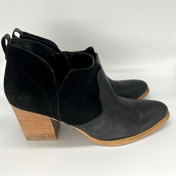 MARC FISHER GINGER ANKLE CHELSEA LEATHER BOOTS Sz 11 Zip Side - Picture 1 of 7